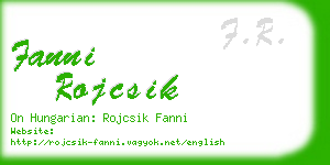 fanni rojcsik business card